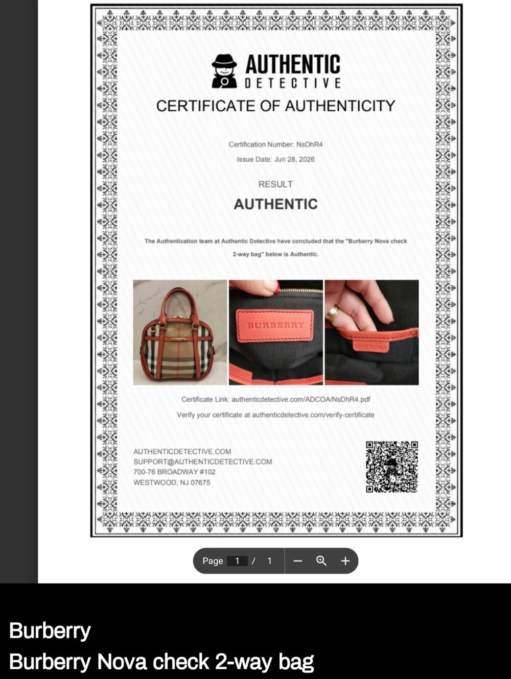 Authentic Nova Check Bowling 2-way Bag With Digital COA - Picture 2 of 13